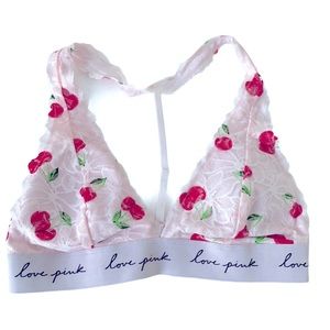 Victoria’s Secret Pink Cherry Lace Triangle Bralette